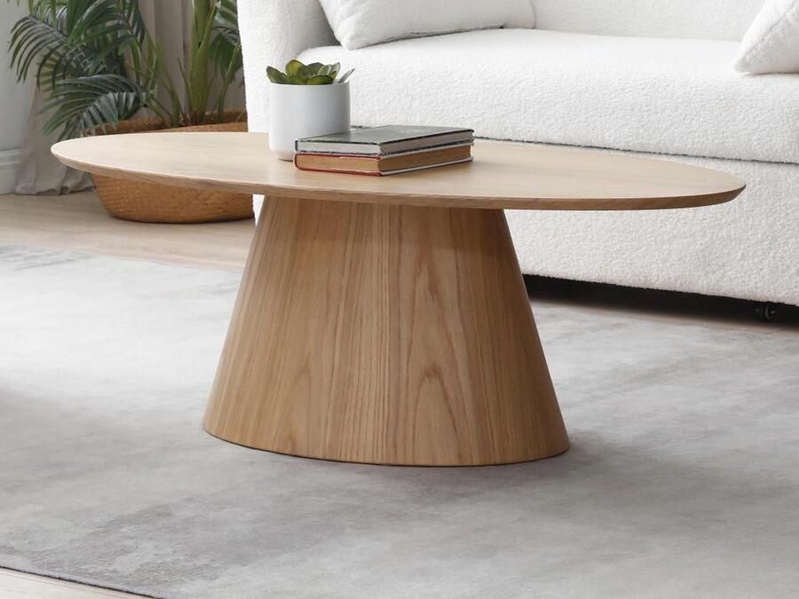 Vente-unique Salontafel in MDF Lichte houtlook ANTELADA L 120 cm x H 40 cm x D 60 cm - Foto 2