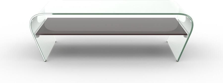 Vente-unique Salontafel KELLY Gehard glas Zwart gelakt blad L 120 cm x H 37 cm x D 60 cm - Foto 3