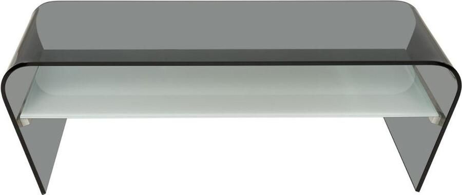 Vente-unique Salontafel KELLY Gehard glas Zwart wit L 120 cm x H 37 cm x D 60 cm - Foto 4