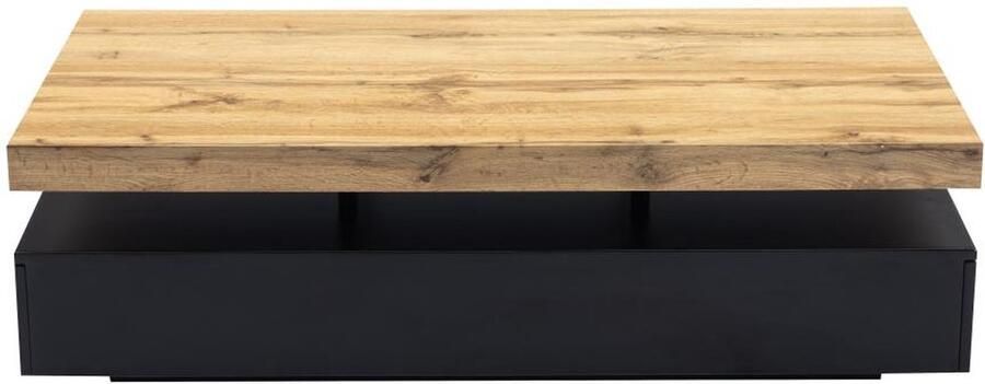 Vente-unique Salontafel met 2 lades van mdf Zwart en licht naturel FELIX L 120 cm x H 35 cm x D 60 cm - Foto 2