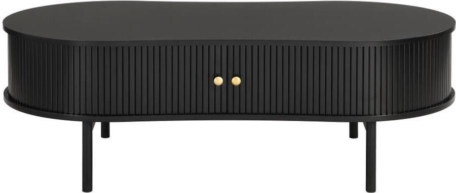 Vente-unique Salontafel met 2 schuifdeuren van mdf Zwart SEVATO L 120 cm x H 40 cm x D 60 cm - Foto 2