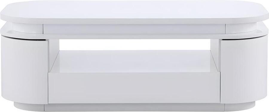 Vente-unique Salontafel met 4 kasten en 1 lade LEDs MDF Witgelakt VANDANA L 120 cm x H 42.5 cm x D 60 cm - Foto 3