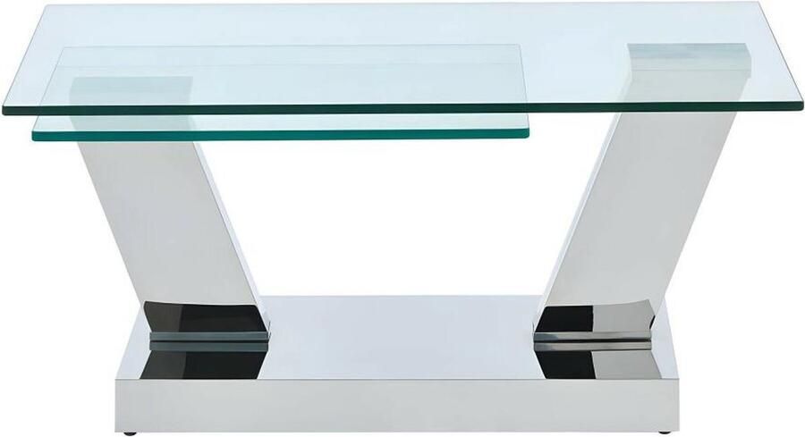 Maison Céphy Salontafel met draaiblad OYRUS Gehard glas & metaal L 155 cm x H 43 cm x D 60 cm - Foto 2