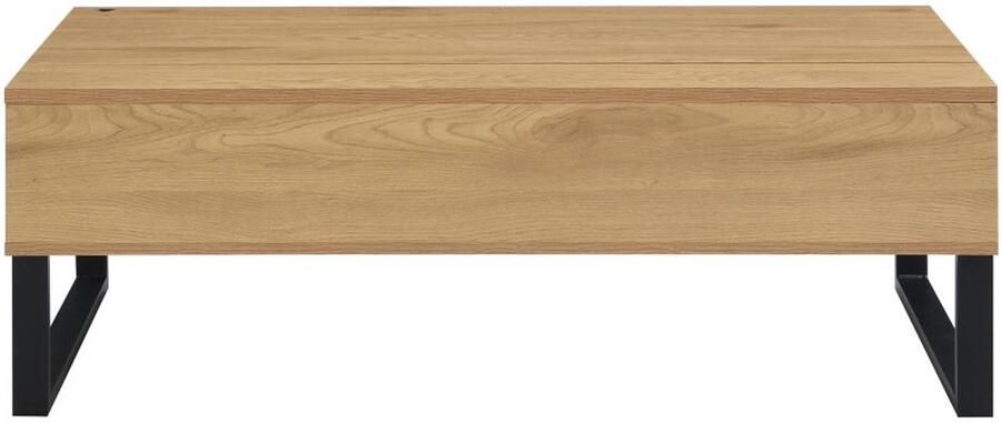 Vente-unique Salontafel met ophefbaar tafelblad van mdf en zwart staal Naturel SECALI