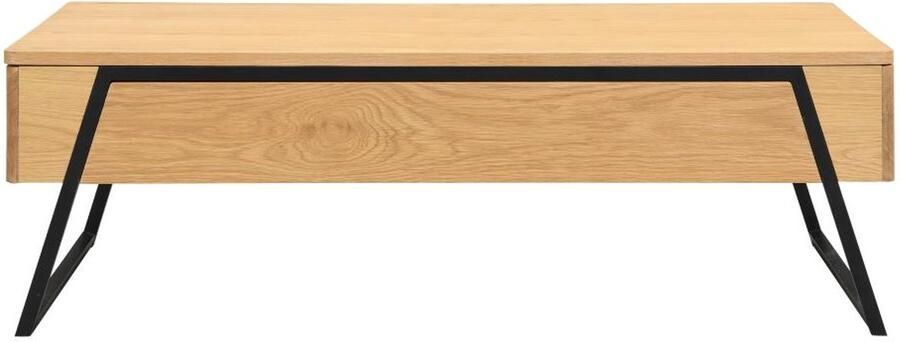 Vente-unique Salontafel met uitklapbaar tafelblad in eiken fineer Naturel EBENORA