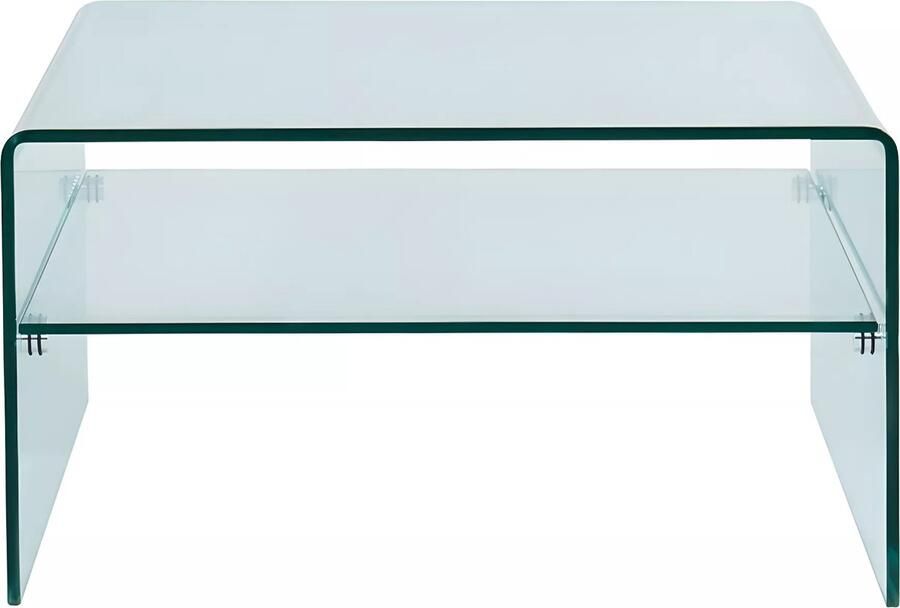 Vente-unique Salontafel STILEOS Dubbele plaat Gehard glas L 80 cm x H 43 cm x D 80 cm - Foto 2