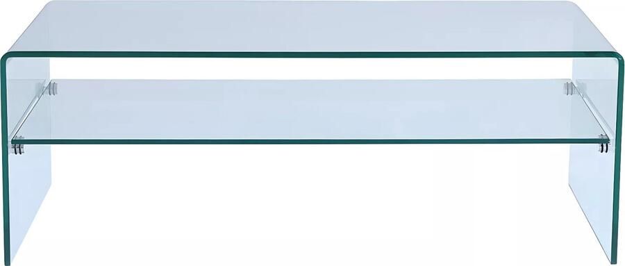 Vente-unique Salontafel TRENIA Dubbele plaat Gehard glas L 120 cm x H 43 cm x D 60 cm
