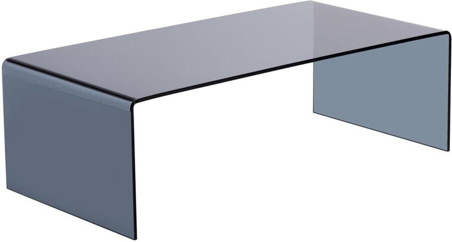 Vente-unique Salontafel van gebogen gehard gerookt glas Zwart ALONZO