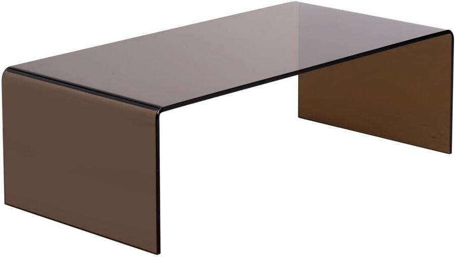 Vente-unique Salontafel van gebogen gehard glas Bruin ALONZO