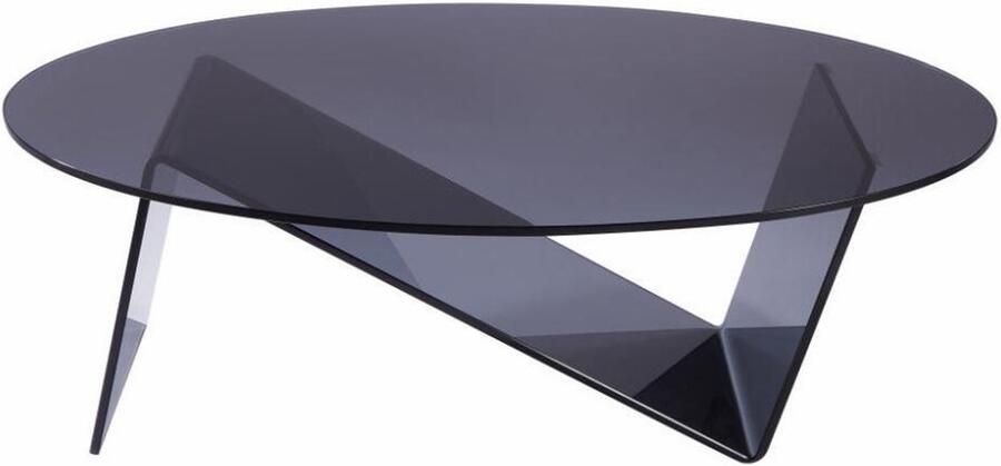 Vente-unique Salontafel van gehard glas Antraciet ELOWEN L 120 cm x H 41 cm x D 70 cm