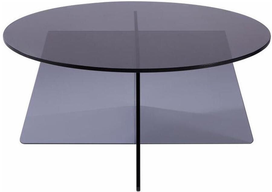Vente-unique Salontafel van gehard glas Antraciet SELVORA L 90 cm x H 40 cm x D 90 cm