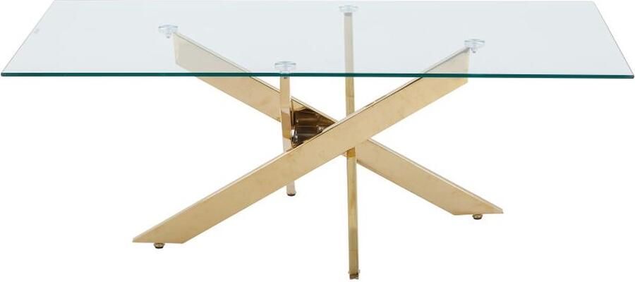Vente-unique Salontafel van gehard glas en goudkleurig metaal Transparant COSIMA L 120 cm x H 45 cm x D 60 cm