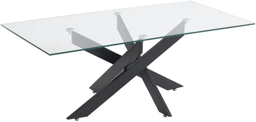 Vente-unique Salontafel van gehard glas en zwart metaal Transparant COSIMA L 120 cm x H 44.5 cm x D 60 cm