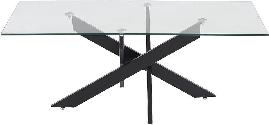 Vente-unique Salontafel van gehard glas en zwart metaal Transparant COSIMA L 120 cm x H 44.5 cm x D 60 cm - Foto 3