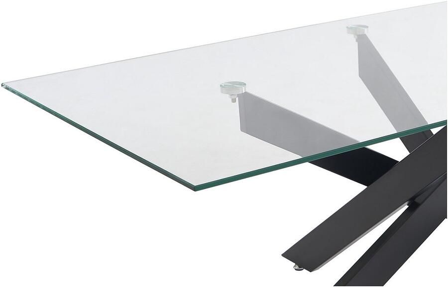 Vente-unique Salontafel van gehard glas en zwart metaal Transparant COSIMA L 120 cm x H 44.5 cm x D 60 cm - Foto 2