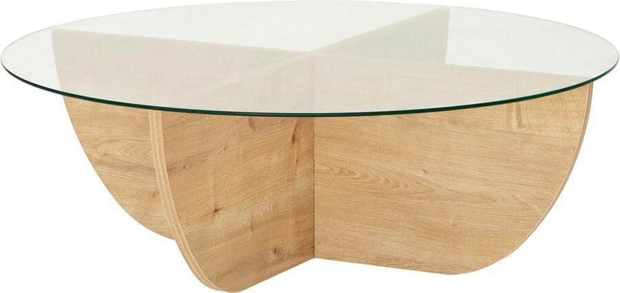 Vente-unique Salontafel van gehard glas Licht naturel en transparant AYSUN L 90 cm x H 30 cm x D 90 cm - Foto 2