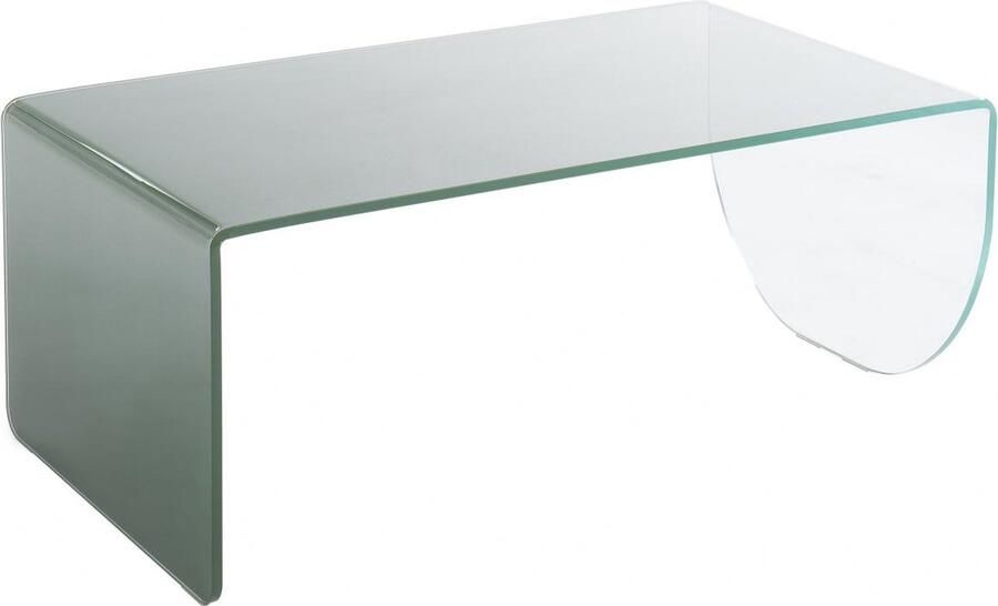 Vente-unique Salontafel van gehard glas Transparant en groen KINAMI L 100 cm x H 40 cm x D 55 cm