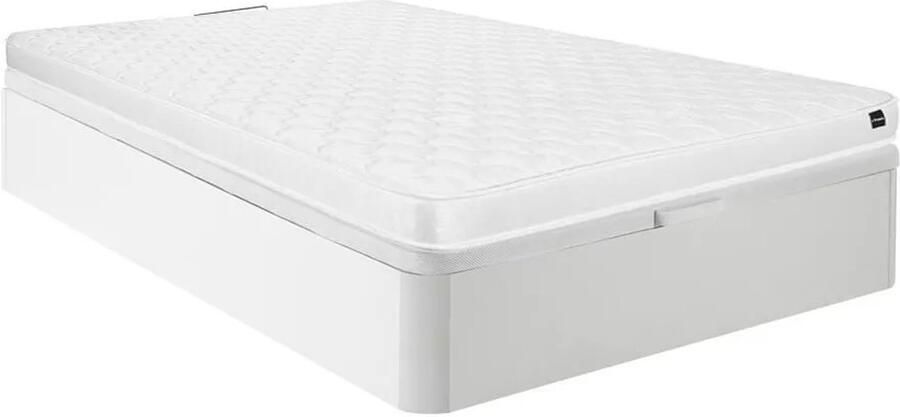 Vente-unique Set 120 x 200 cm bedbodem met opbergruimte wit + matras van schuim van 15 cm dik DANAE II van YSMÉE L 200 cm x H 30 cm x D 120 cm