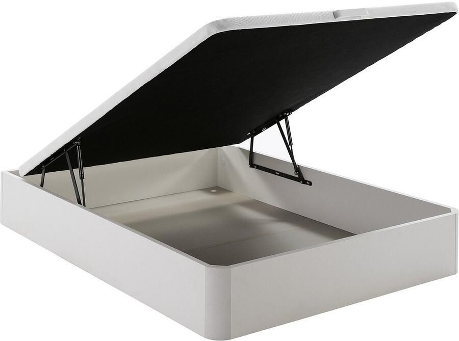 Vente-unique Set 140 x 190 cm bedbodem met opbergruimte wit + hybride matras met pocketveren en ingebouwde tophybride matras dikte 30 cm GAMIANI van YSMÉE L 190 cm x H 30 cm x D 140 cm - Foto 4