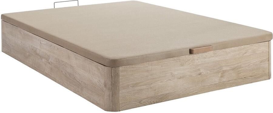Vente-unique Set 160 x 200 cm bedbodem met opbergruimte licht naturel + matras met pocketveren met ingebouwd dekmatras van 28 cm dik BLACK DREAM van YSMÉE L 200 cm x H 30 cm x D 160 cm - Foto 6
