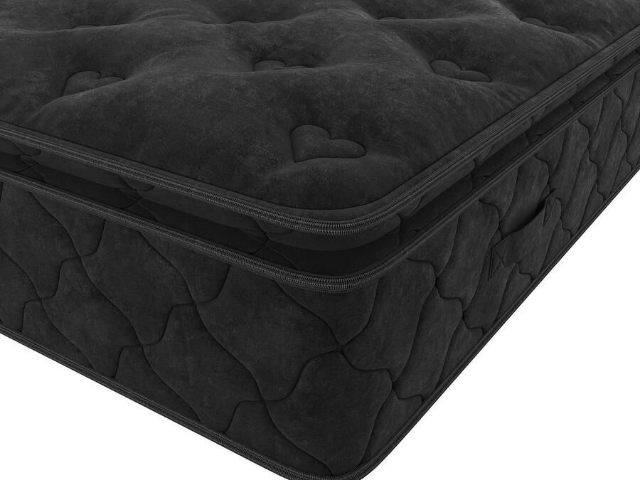 Vente-unique Set 180 x 200 cm bedbodem met opbergruimte licht naturel + matras met pocketveren met ingebouwd dekmatras van 28 cm dik BLACK DREAM van YSMÉE L 200 cm x H 30 cm x D 180 cm - Foto 4