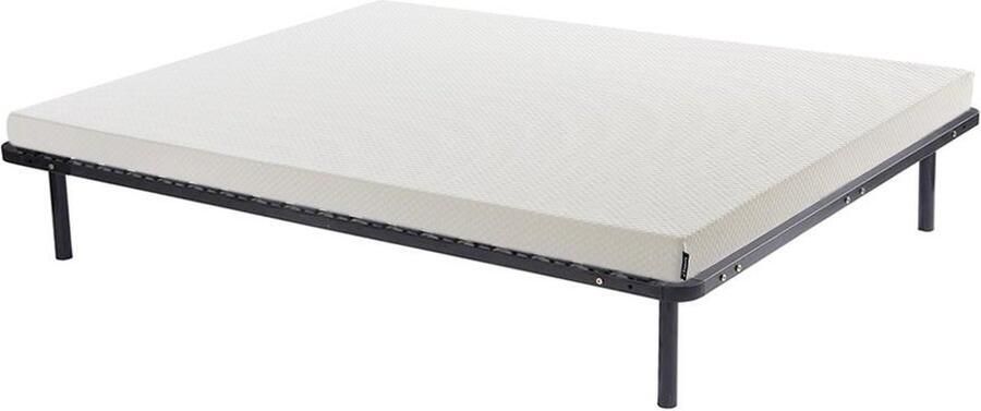 Vente-unique Set 140 x 190 cm lattenbodem + schuimmatras met afneembare hoes 9 cm dik OCHI van YSMÉE L 190 cm x H 25 cm x D 140 cm