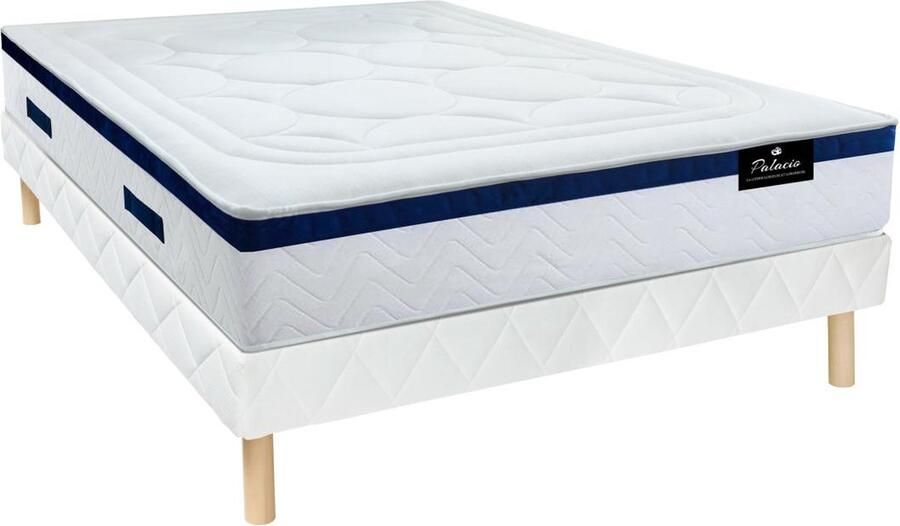 Vente-unique Set 140 x 200 cm bedbodem + matras met pocketveren vormgeheugen van 30 cm dik MARQUIS van PALACIO L 200 cm x H 30 cm x D 140 cm