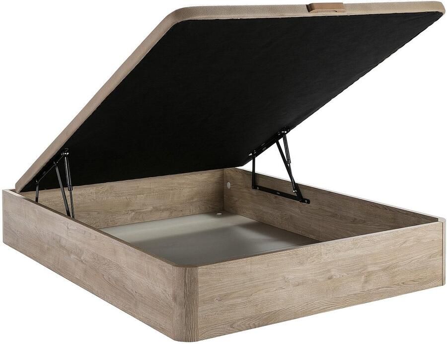 Vente-unique Set 140 x 190 cm bedbodem met opbergruimte licht naturel + matras met veren en vormgeheugen van 15 cm dik WOLKENLOS van MORGENGOLD L 190 cm x H 30 cm x D 140 cm - Foto 3