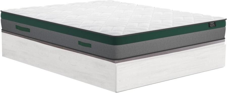 Vente-unique Set 140 x 190 cm bedbodem met opbergruimte met lade wit + matras met pocketveren 22 cm dik PRESTIGE van YSMÉE L 190 cm x H 34 cm x D 140 cm