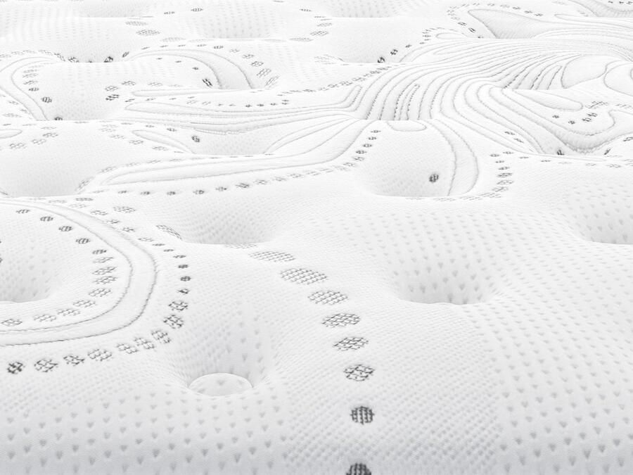 Vente-unique Set 140 x 190 cm bedbodem met opbergruimte wit + hybride matras met pocketveren en ingebouwde tophybride matras dikte 30 cm GAMIANI van YSMÉE L 190 cm x H 30 cm x D 140 cm - Foto 3