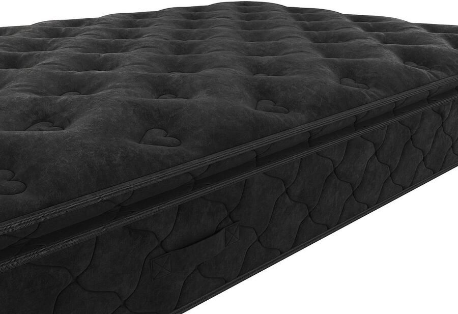 Vente-unique Set 180 x 200 cm bedbodem met opbergruimte licht naturel + matras met pocketveren met ingebouwd dekmatras van 28 cm dik BLACK DREAM van YSMÉE L 200 cm x H 30 cm x D 180 cm - Foto 5
