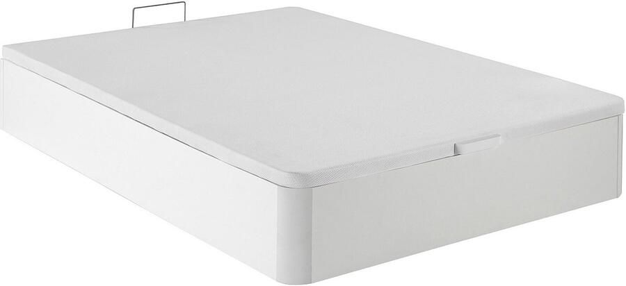 Vente-unique Set 140 x 190 cm bedbodem met opbergruimte wit + matras met pocketveren en ingebouwde dekmatras dikte 28 cm AMERICAN DREAM van YSMÉE L 190 cm x H 30 cm x D 140 cm - Foto 7