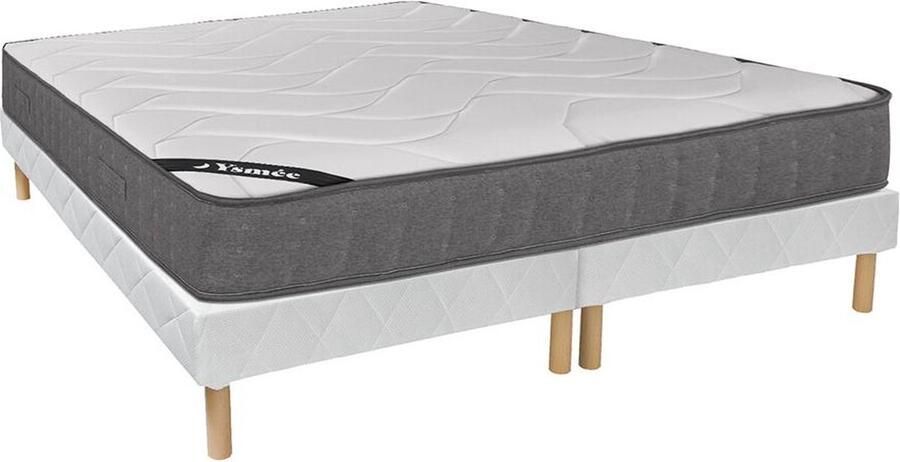 Vente-unique Set 180 x 200 cm bedbodem + matras met pocketveren 5 zones en toplaag van traagschuim 23 cm dik BABYLONE van YSMÉE L 200 cm x H 31 cm x D 180 cm