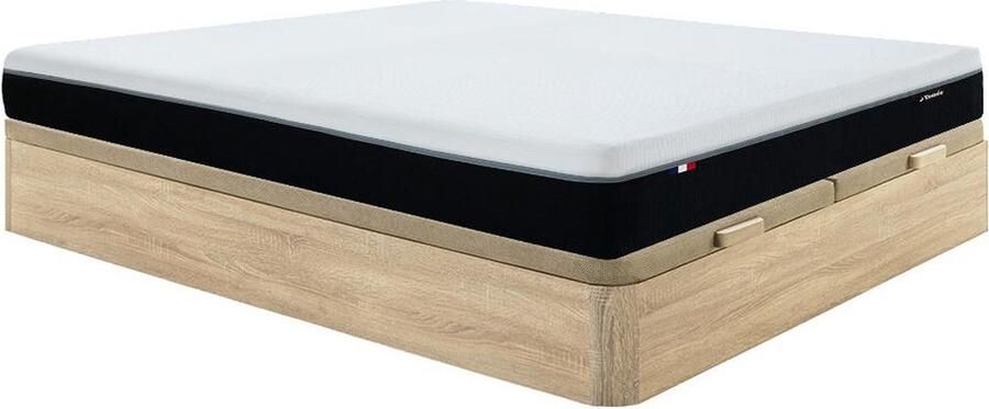 Vente-unique Set 180 x 200 cm bedbodem met opbergruimte licht naturel + brandwerend matras met pocketveren met 7 zones en vormgeheugen van 29 cm dik SIVA van YSMÉE L 200 cm x H 30 cm x D 180 cm