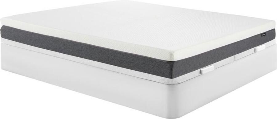 Vente-unique Set 180 x 200 cm bedbodem met opbergruimte wit + matras met pocketveren en deklaag van schuim met vormgeheugen schuim met 7 zones en afneembare hoes dikte 25 cm KEPUR van YSMÉE L 200 cm x H 30 cm x D 180 cm