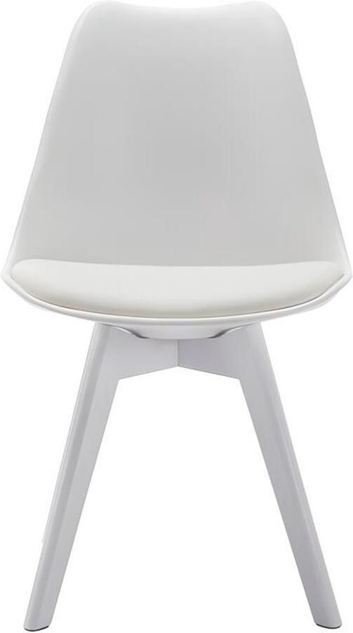 Vente-unique Set 2 stoelen JODY Polypropyleen en beuk Wit L 49 cm x H 82 cm x D 57 cm