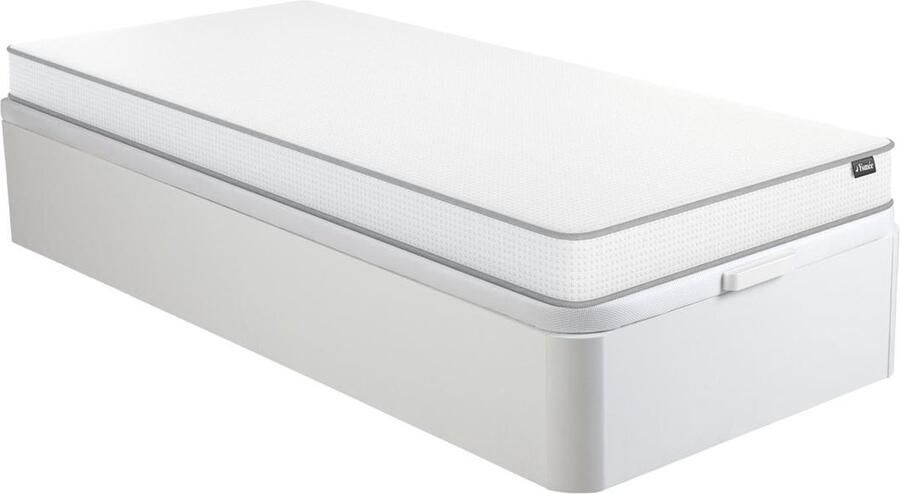 Vente-unique Set 90 x 190 cm bedbodem met opbergruimte wit + schuimmatras 12 cm dik ASTYANAX II van YSMÉE L 190 cm x H 30 cm x D 90 cm