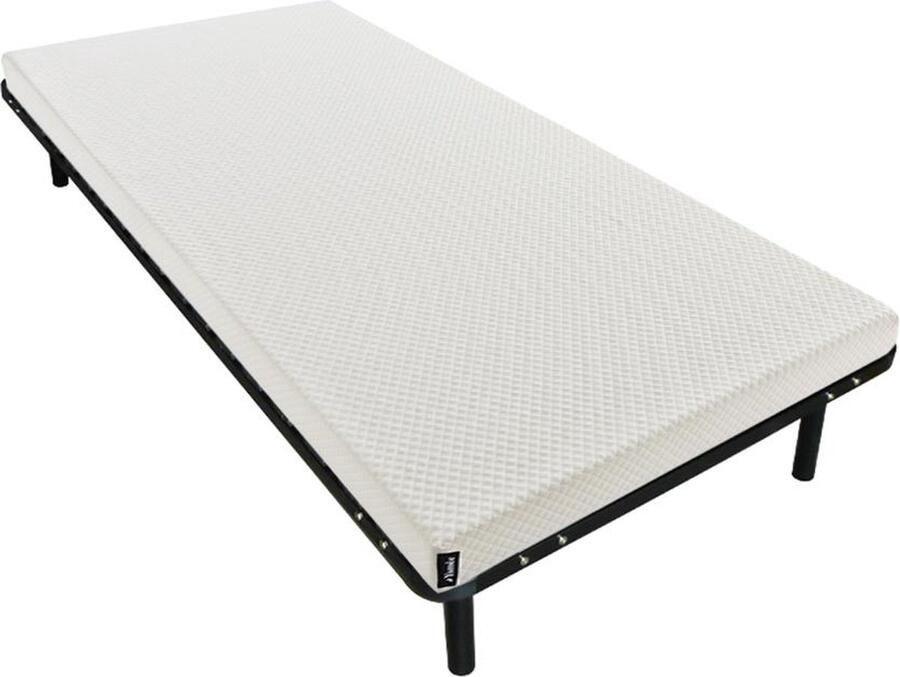 Vente-unique Set 90 x 190 cm lattenbodem + schuimmatras met afneembare hoes 9 cm dik OCHI van YSMÉE L 190 cm x H 25 cm x D 90 cm