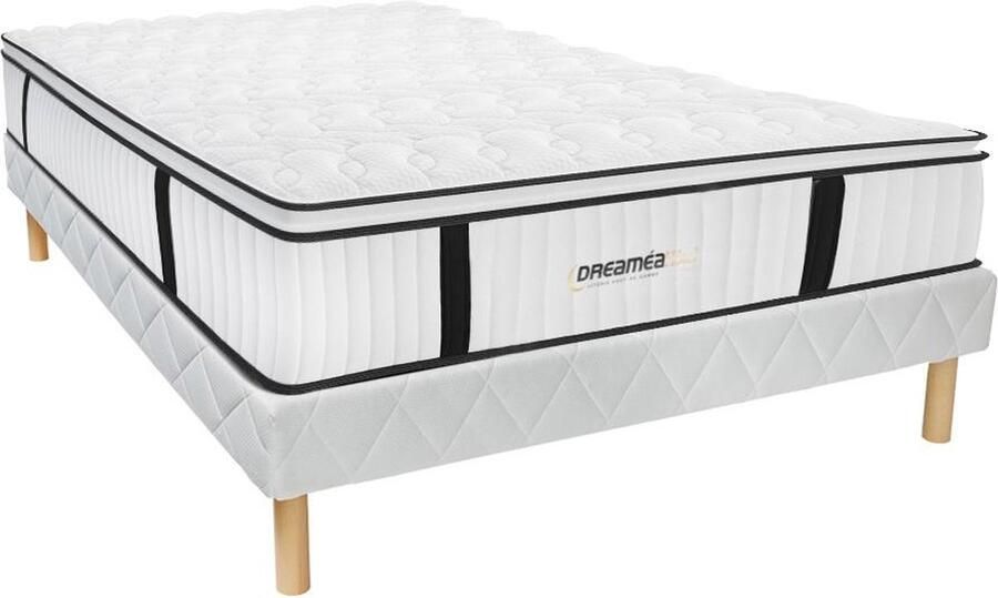 Vente-unique Set bedbodem en brandwerend matras met geïntegreerd dekmatras DELICE van YSMÉE HOTEL 160 x 200 cm L 200 cm x H 31 cm x D 160 cm