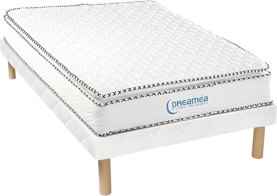 Vente-unique Set bedbodem en matras met pocketveren en geïntegreerd dekmatras ALTIER van YSMÉE 80 x 200 cm L 200 cm x H 30 cm x D 80 cm - Foto 4
