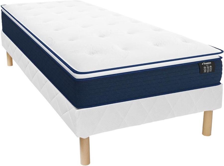 Vente-unique Set bedbodem en matras met pocketveren en geïntegreerd dekmatras ALTIER van YSMÉE 90 x 190 cm L 190 cm x H 30 cm x D 90 cm - Foto 4
