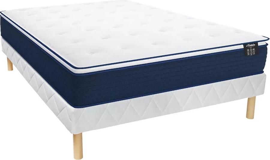Vente-unique Set bedbodem en matras met pocketveren en geïntegreerd dekmatras ALTIER van YSMÉE 120 x 190 cm L 190 cm x H 30 cm x D 120 cm - Foto 4