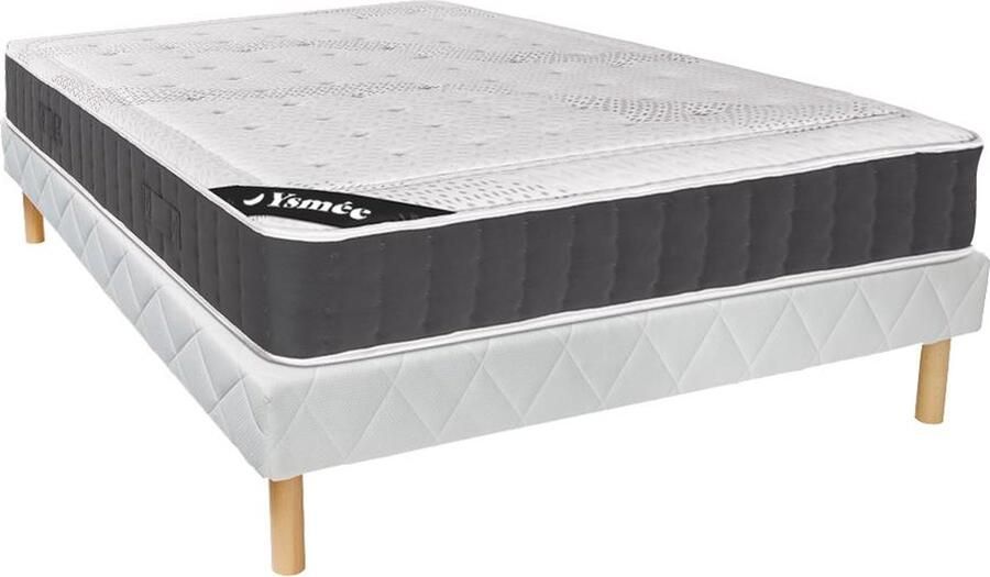 Vente-unique Set bedbodem + matras 140 x 190 cm met pocketveren en instap met vormgeheugen dikte 27 cm ATLANTIDE van YSMÉE L 190 cm x H 31 cm x D 140 cm