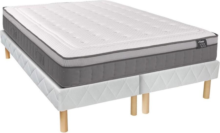 Vente-unique Set bedbodem + matras met pocketveren 7 zones en schuim met vormgeheugen ASGARD van YSMÉE 30 cm dik 180 x 200 cm L 200 cm x H 31 cm x D 180 cm