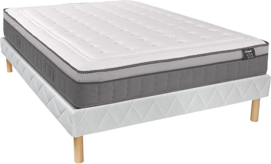 Vente-unique Set bedbodem + matras met pocketveren 7 zones en schuim met vormgeheugen ASGARD van YSMÉE 30 cm dik 160 x 200 cm L 200 cm x H 31 cm x D 160 cm
