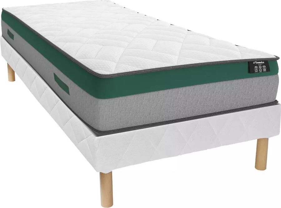 Vente-unique Set bedbodem + matras met pocketveren PRESTIGE van YSMÉE 90 x 190 cm L 190 cm x H 30 cm x D 90 cm