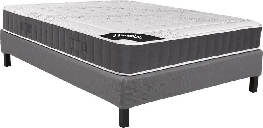 Vente-unique Set decoratieve bedbodem + matras met pocketveren en vormgeheugen ATLANTIDE van YSMÉE dikte 27 cm 140 x 190 cm L 190 cm x H 35 cm x D 140 cm