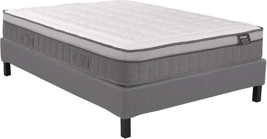 Vente-unique Set decoratieve bedbodem + matras met pocketveren met 7 zones en schuim met vormgeheugen ASGARD van YSMÉE dikte 30 cm 140 x 190 cm L 190 cm x H 35 cm x D 140 cm