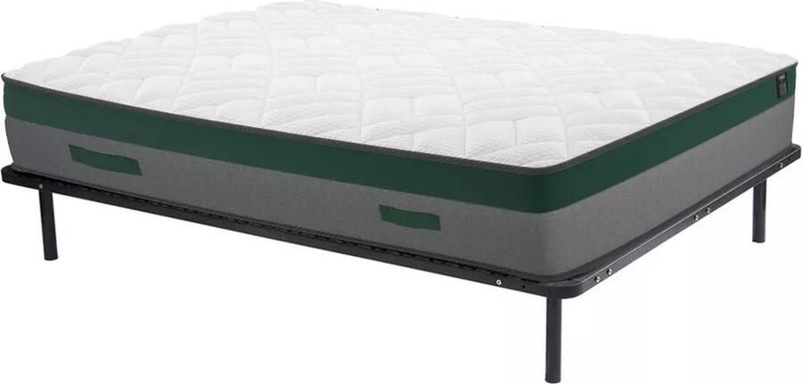 Vente-unique Set lattenbodem en matras met pocketveren dikte 22cm PRESTIGE van YSMÉE 160x200 L 200 cm x H 25 cm x D 160 cm