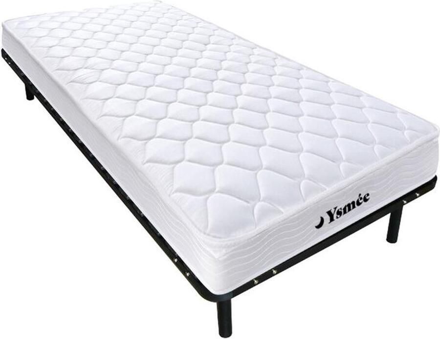 Vente-unique Set lattenbodem en matras met veren WOLKENLOS van MORGENGOLD 90 x 200 cm L 200 cm x H 25 cm x D 90 cm